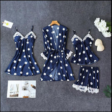 Load image into Gallery viewer, Sexy Red Womens Silky Sleep Pajamas Strap Top Sleepwear Nightdress Bathrobe Home Wear Nightgown Robe Bath Gown Sleepshirts