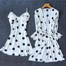 Load image into Gallery viewer, Sexy Red Womens Silky Sleep Pajamas Strap Top Sleepwear Nightdress Bathrobe Home Wear Nightgown Robe Bath Gown Sleepshirts