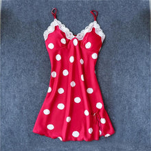 Load image into Gallery viewer, Sexy Red Womens Silky Sleep Pajamas Strap Top Sleepwear Nightdress Bathrobe Home Wear Nightgown Robe Bath Gown Sleepshirts