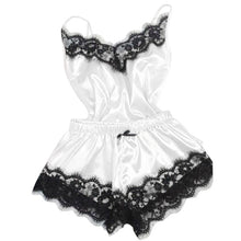 Load image into Gallery viewer, Women Sexy Lingerie Casual Silk Lace Sleeping Clothes Women Sleep Top And Shorts Nightgown Two Pieces Sleepwear Summer Clothes