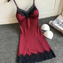 Load image into Gallery viewer, Sexy Ladies Lace Backless Strap Solid Color Sleepwear Women Babydoll Sleep Tops 2019 Women Clothing