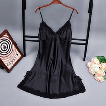 Load image into Gallery viewer, White V-Neck Lace Sleep Robe Summer Womens Pajamas Sleepwear Lady Home Wear Nightgown Sexy Bath Gown Sleepshirts M-XXL
