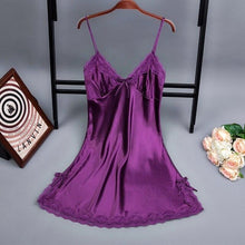 Load image into Gallery viewer, White V-Neck Lace Sleep Robe Summer Womens Pajamas Sleepwear Lady Home Wear Nightgown Sexy Bath Gown Sleepshirts M-XXL