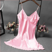 Load image into Gallery viewer, White V-Neck Lace Sleep Robe Summer Womens Pajamas Sleepwear Lady Home Wear Nightgown Sexy Bath Gown Sleepshirts M-XXL