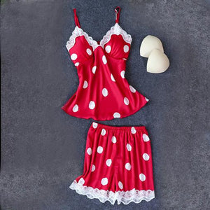 Sexy Red Womens Silky Sleep Pajamas Strap Top Sleepwear Nightdress Bathrobe Home Wear Nightgown Robe Bath Gown Sleepshirts