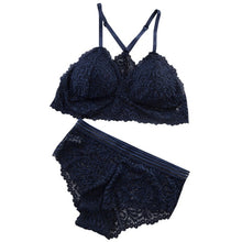 Load image into Gallery viewer, Women  Lace Sexy Lingerie Set  Seamless Embroidery Bra Sets Ladies Wireless Comfortable Underwear 62-84cm
