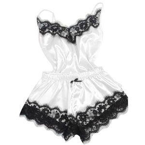 Women Sexy Lingerie Casual Silk Lace Sleeping Clothes  Women Sleep Top And Shorts Nightgown Two Pieces  Sleepwear Summer Clothes