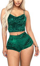 Load image into Gallery viewer, 2pcs Fashion Women Velvet Sleepwear 2019 Sexy Spaghetti Strap Shorts Pajama Set Ladies Sleepwear female
