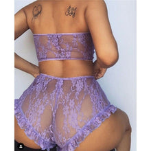 Load image into Gallery viewer, Porn Sexy Women Lace Tulle Lingerie Set Ruffle Sleepwear Babydoll Ladies Sexy Bandeau Underwear Nightwear Exotic Sets
