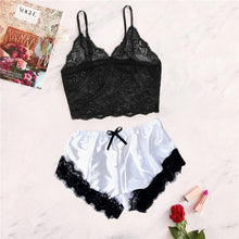 Load image into Gallery viewer, 2020 Women Sexy Lingerie Lace Sleepwear Top Sleeveless V-Neck Camisole Baby Doll Satin Shorts Lingerie Set Sexy Clothes Lenceria
