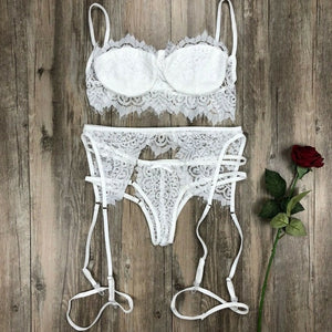 Giorno di san valentino Delle Donne Sexy Lingerie set Bamboletta Del Merletto Reggiseno Aperto Set G-String Della Biancheria Intima Degli Indumenti Da Letto Completi Reggiseno E Mutandina trasporto